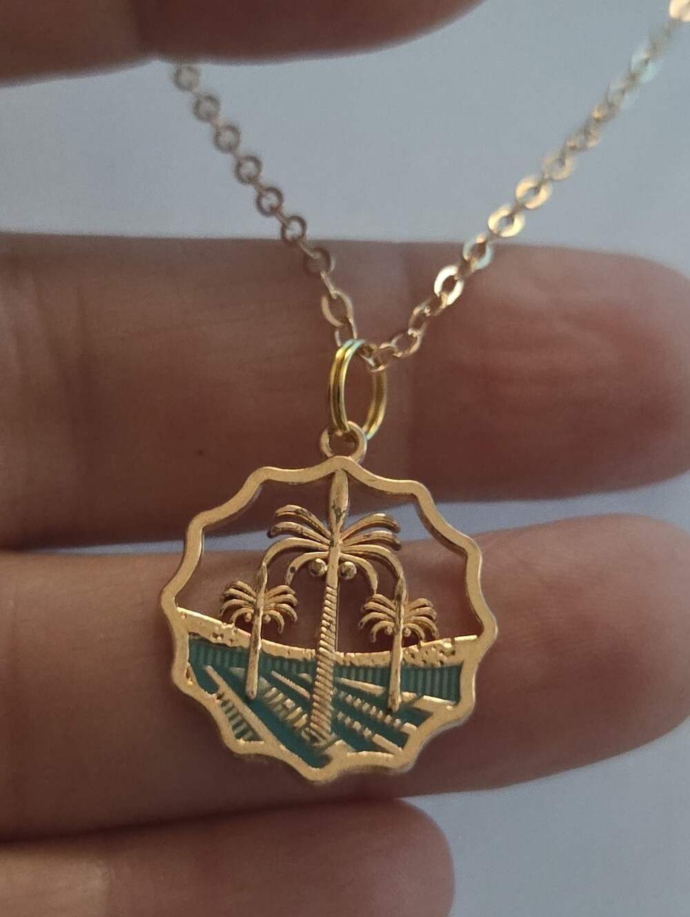 Golden Palm Tree Pendant Necklace - Elegant Women’s Jewelry